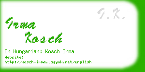 irma kosch business card